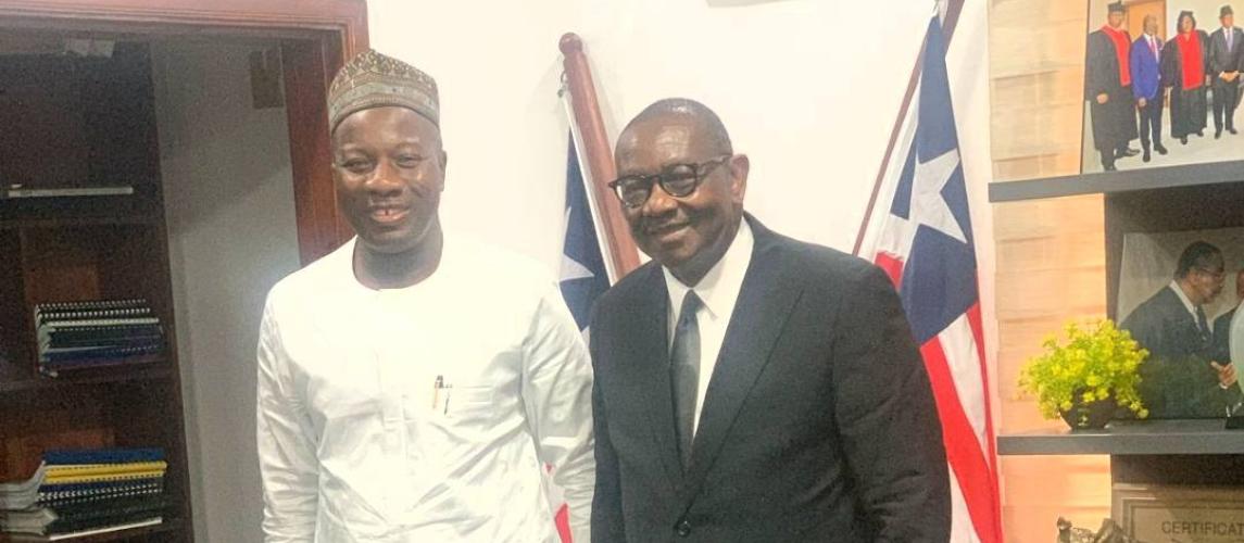 Majority Leader of Ghanaian Parliament Ayariga Pays Courtesy Visit on Justice Minister Cllr. Oswald Tweh